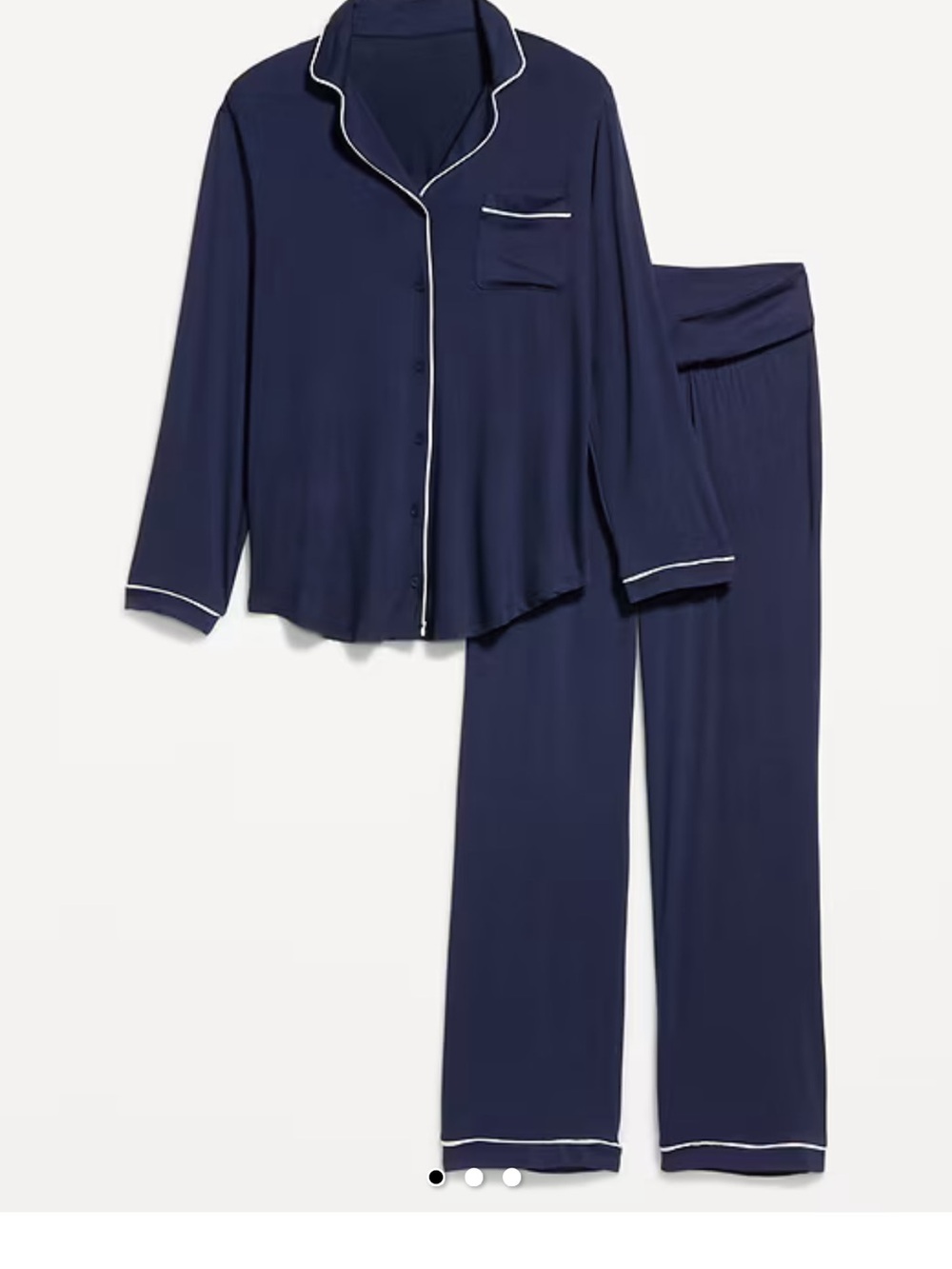 Old Navy Navy Pajama Set with White Piping